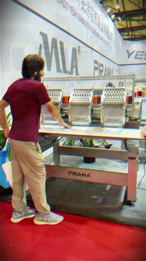 Automatic Multi Head Embroidery Machine | Fabric Design Stitching Process #embroiderymachine