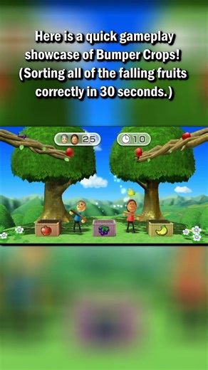 Correctly Sorting All 40 Falling Fruits | Wii Party - Bumper Crops - Minigame Showcase #shorts