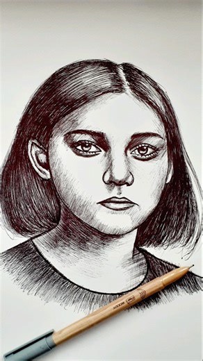 Amazing girl pen drawing trends / pen drawing art #shorts