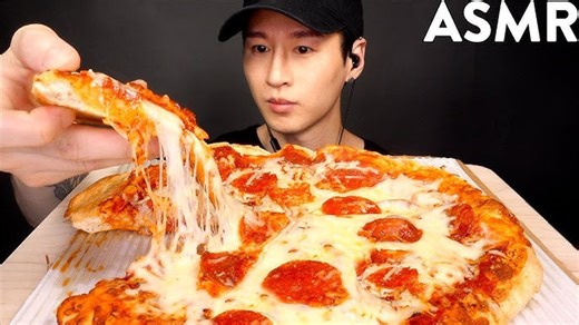 ASMR EXTRA CHEESY PEPPERONI PIZZA MUKBANG (No Talking) EATING SOUNDS