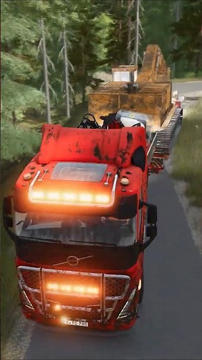 TRANSPORTING ABANDONED EXCAVATOR OFF A MOUNTAIN! 🚛🚨 | Farming Simulator 25 #shorts #farmingsimulator