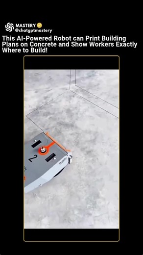 Artificial Intelligence | Technology on Instagram: "👷‍♂️ A new robot is changing how we build. The robot looks like a little car on wheels—but instead of people drawing lines on the ground, this robot drives around and prints the floor plan right onto the concrete—just like a giant printer on wheels. 🖨️ It saves time, makes fewer mistakes, and helps everyone see the plan clearly. A small idea by a young company called Dusty Robotics that could change how buildings are made. 