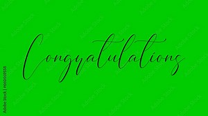 Congratulations. Text Animation on green background. Congratulations text Animated is suitable for graduation, achievements, success, wishes, and events Stock Video
