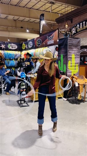 Chelsey Bushnell on Instagram: "Day 1, but really day 3 💃🌵 #chelseytrickropes #cbtrickroping #wrangler #trickroping #cactus #ropetricks #cowgirl #vegas"