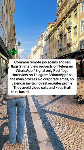 Some recruiters might message you initially, but a real hiring process usually uses company email, proper scheduling, and a verifiable identity. remote job scams, remote work scam red flags, telegram interview scam, whatsapp job scam, pay for background check scam, fake remote job listings, work from anywhere job tips, safe remote job search, moving abroad with remote job, online income tips, exit plan from usa, move abroad with vetta #movingabroad #americansleaving #digitalnomad #expattaxes #mo
