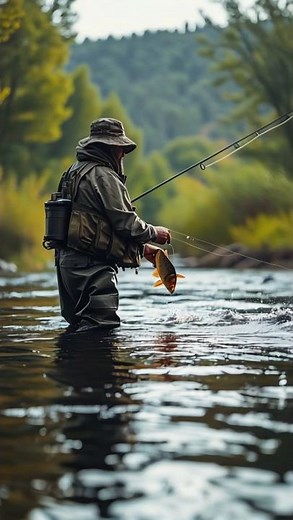 Fishing in the Wild: Catching Fresh Fish in a River | Survival & Outdoor Adventure #fishing #survive