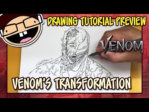 [PREVIEW] How to Draw VENOM'S TRANSFORMATION (Venom 2018) | Tutorial Time Lapse