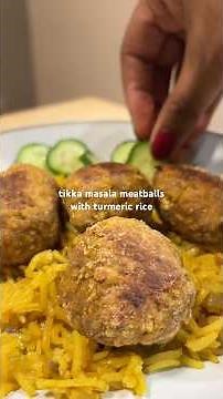 Easy Dinner - Tikka Masala Meatballs with Turmeric Rice