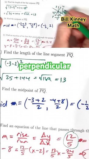 How to Find an Equation of a Perpendicular Bisector (Step-by-Step using Slope & Midpoint)