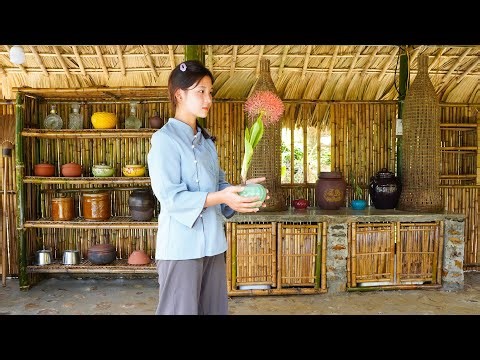Set up a neat and tidy kitchen cooking space - Make bamboo kitchen cabinets