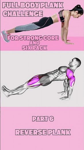 🔥 Full Body Plank Challenge (6/9): Reverse Plank for Core! 💪 #shorts