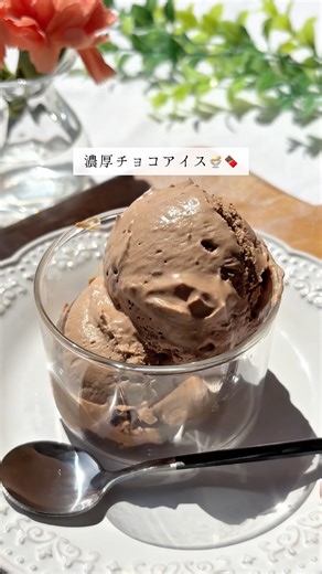 材料４つ混ぜて冷やすだけ🥣濃厚チョコアイス🍨🍫レシピはコメント欄に✍️