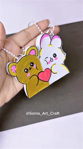 DIY BFF keychain#shorts #diy #art #craft #artandcraft #cute #love