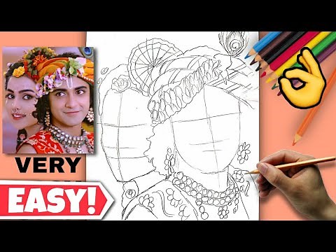 Radha Krishn Serial | Sumedh Mudgalkar Krishna Drawing | Mallika Singh Radha Drawing | Drawing