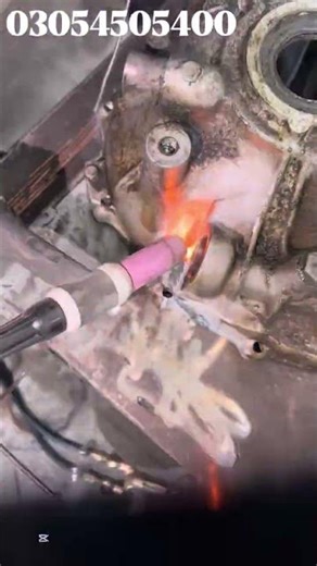 Bike Engine Repair 🔥 Silver Argon Welding #argonwelding #welding #welder #ytshorts