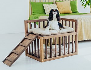 Gifts for Pets - Dog Bed Platform - Wooden Pet Furniture With Soft Pillows, Pet Bed, Dog Furniture, Elevated Dog Bed, Dog House, Dog Ramp - Etsy