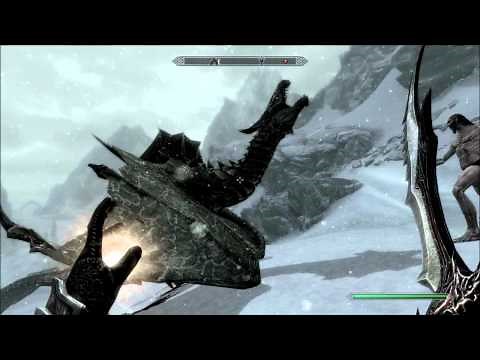 TES V: Skyrim Dragon vs Giant (HD)