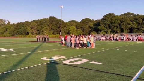 Barnstable student Sam Needham remembered in moment of silence before football game