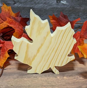 Unfinished Wood Maple Leaf Cutout. Standing Fall Craft Shape. Wooden Autumn Leaf for Painting. DIY Door Sign. Thanksgiving Tier Tray Decor - Etsy