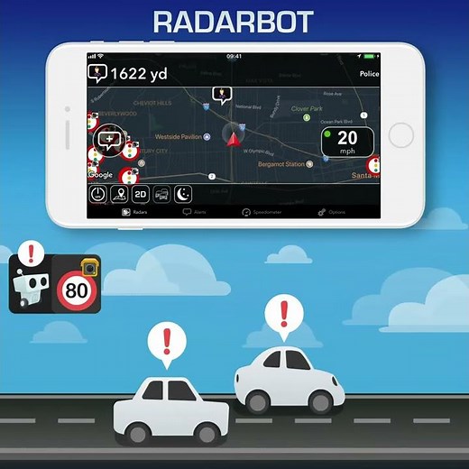 Radarbot ingyen: Traffipax-érzékelő & sebességmérő (iOS/Android App)