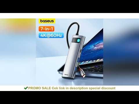 Baseus 7-in-1 Gen 2 USB C HUB 4K@60Hz HDMI 3* USB 3.0 PD 100W Type C Port SD/TF Card Reader for Macb