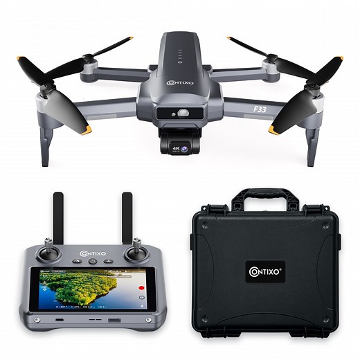 Contixo F33 Vortex 4K GPS Drone with 2-Axis Gimbal, 40 Min Flight, 3.7-Mile Range with Remote & Case
