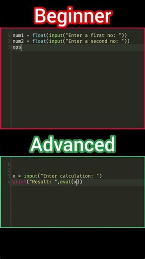 Python make calculator beginner vs advanced #programming #coding #python