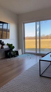 Footage from a stationary camera captures a wild buck crashing through a glass door and rampaging through a living room, smashing a TV, furniture, and plants as a woman takes cover. #deer #wildlife #homeinvasion #drama #foundfootage | Laugh, Cry and Smile