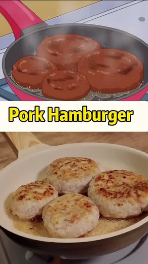 Pork Hamburger🍔This for dinner is really good.#food #hamberger #fyp #foryou