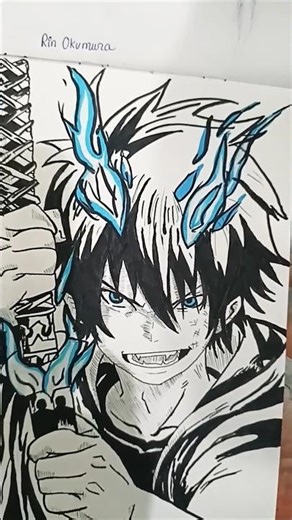 Drawing of rin okumura#blue exorcist#animedrawing#shorts