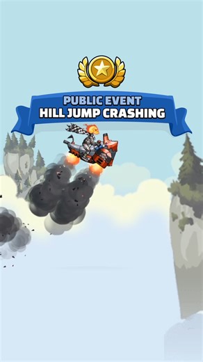 (crash… crash… crash…) Nothing compares to long jumping in this week’s public event, Hill Jump Crashing! | Hill Climb Racing