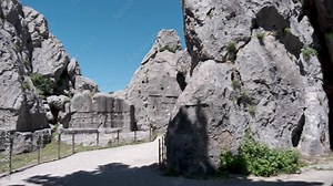Lion gate in Hattusa, capital of the Hittite Civilization - Corum, Turkey