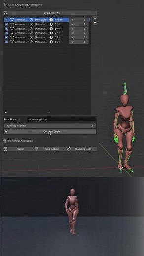 How to combine mixamo animation with 1 click? #mixamo #animation #blender3d #blenderaddon