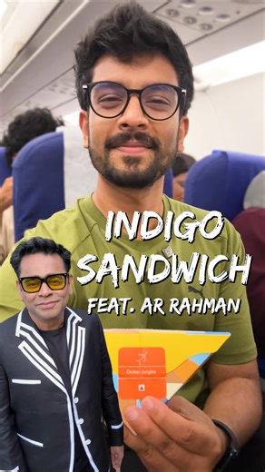Dasaraj Centhamil Tarun on Instagram: "Ate Neighbours Sandwich On indigo Flight!! ✈️😅 When you’re starving mid-air, lounge food fails you, and airport prices are criminal — you do what needs to be done. Like politely asking your neighbour for their untouched sandwich. 😅 In this episode, I flew from Chennai to Bengaluru, got a hi from a totally random person (not A.R. Rahman, I swear 🤭), and bumped into Jord from Jordindian — just Naser though, because Vinith aka “The Indian” stayed back with 