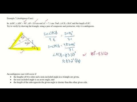 Sine Rule Ambiguous Case Example 7