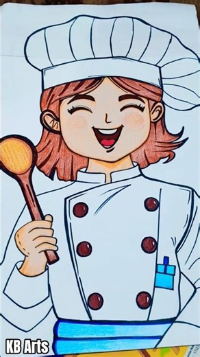 Chef Drawing ♥️#chef #homescience #trending #drawing ‪@kbarts1669‬