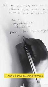 Simple and compound interest solve with easy formula||math||S.I&C.I||study||View||viral||