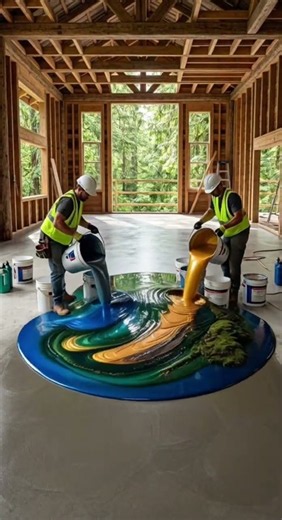 Epoxy Resin Floor Transformation Inside a Forest Cabin #epoxy #cabin #diy