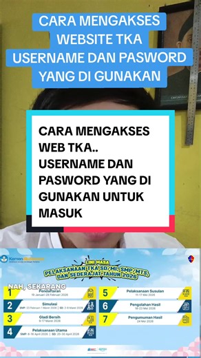 Cara mengakses website TKA (Tes Kemapuan Akademik) untuk SD kelas 6..ini username dan pasword yang di gunaka #operatorsekolah #operator #tka #dapodik