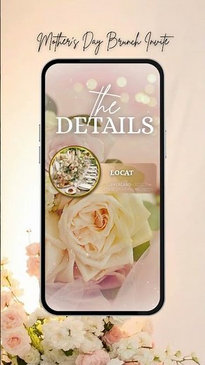Elegant DIY Mother's Day Brunch Invitation 🌸✨ Canva Free Template.