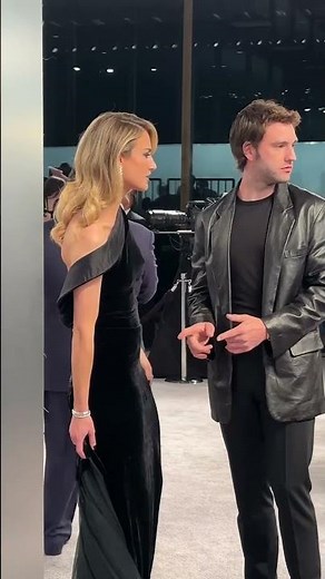 Grace Van Patten and Jackson White walking the Vanity Fair Oscars Party Red Carpet