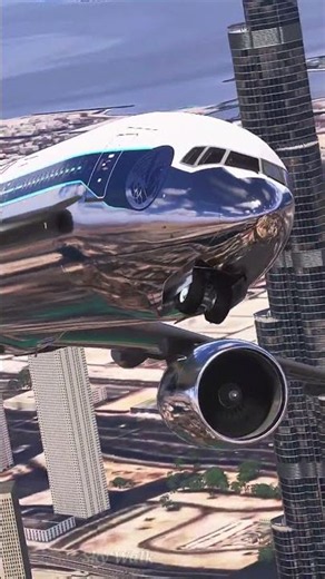 Air France B777-300ER "Classic Edition": Approach to Dubai Airport via the Burj Khalifa