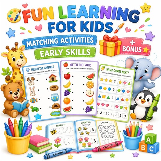 Color & Shadow Matching Worksheets for Kids, Preschool Matching Activities, Toddler Learning Printables, Kids Activity Bundle, PLR MLR - Etsy