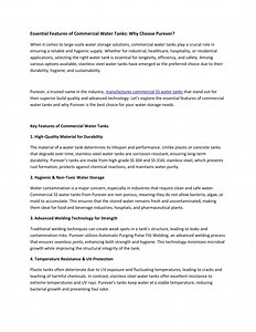 Essential Features of Commercial Water Tanks - SlideServe