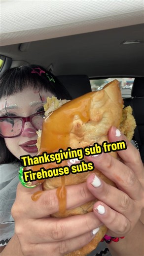 Trying the new Thanksgiving sub from @Firehouse Subs #mukbang #foodie #eatwithme #eatingshow #firehousesubs