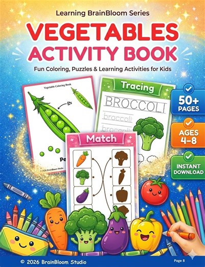 Vegetable Coloring Pages for Kids | Preschool Learning Activities (digital Download) - Etsy