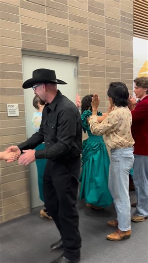 At the end of each show, the cast and crew line up to greet you! Once everyone leaves, they go through it and congratulate each other ✌🏼🪩 | QHS Theatre