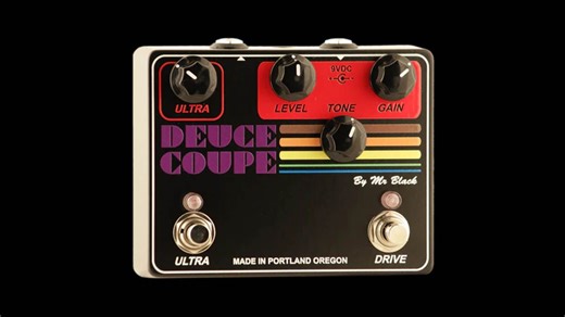 Mr Black brings back the Deuce Coupe, refreshed, upgraded, with up to  56dB of gain from “one of the most responsive and dynamic overdrive circuits ever created”