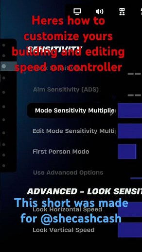 How to change your building and editing sense on controller. #fortnite #viral #helpothers #settings