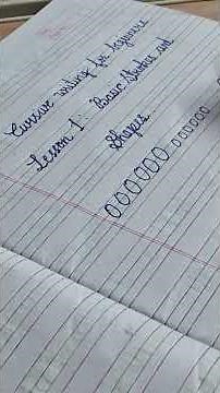 cursive writing for beginners Lesson 1| Basic strokes and shapes | cursive | Tek writing